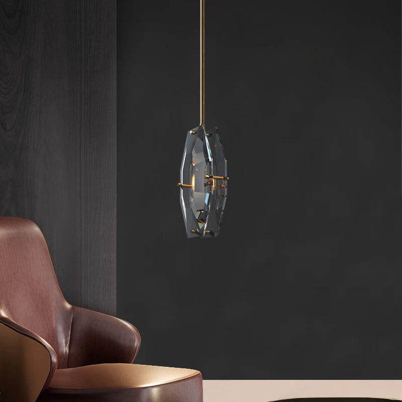 lustre nordique en cuivre et verre créatif simple - vue 4 sur 8