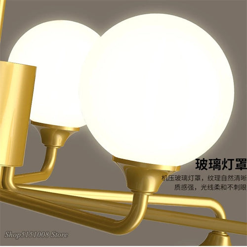 lustre verre led nordique salon lampe intérieur suspension branche