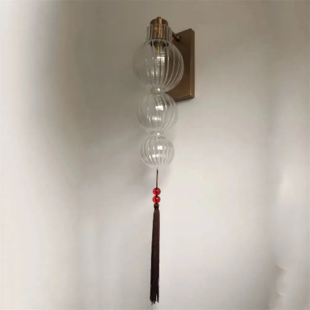 suspension Style chinois vitrail gourde gland lumières Loft salon cuisine Art déco intérieur luminaire - vue 9 sur 12