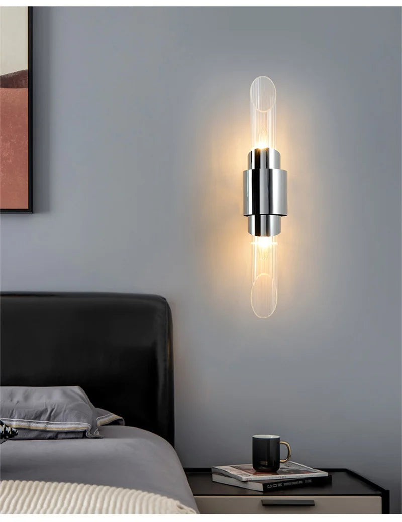 applique murale moderne en verre et cristal élégant