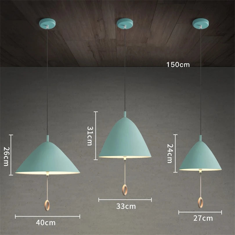 suspension design simple macaron avec interrupteur à tirer - vue 6 sur 10