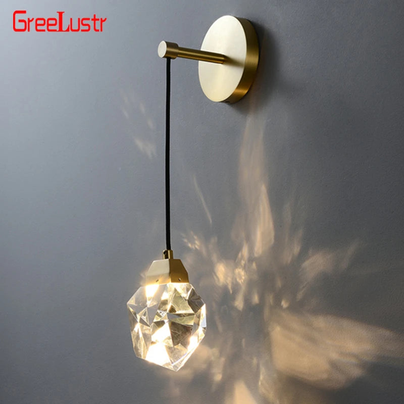 Applique murale led cristal luxe moderne décor intérieur maison chevet allée entrée. - vue 5 sur 13