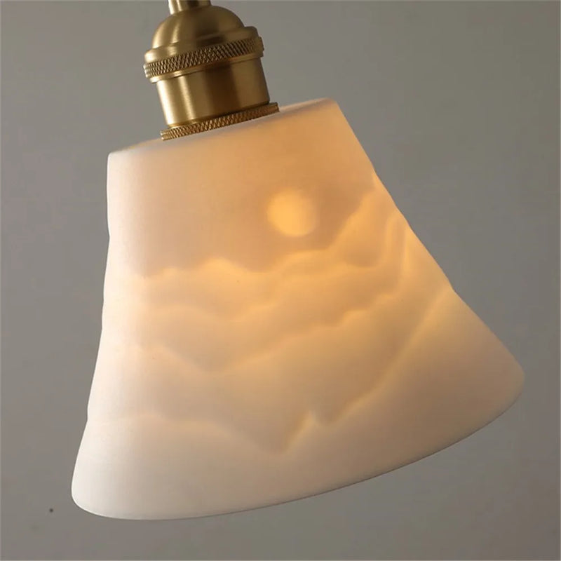 suspension loft style antique led en laiton céramique