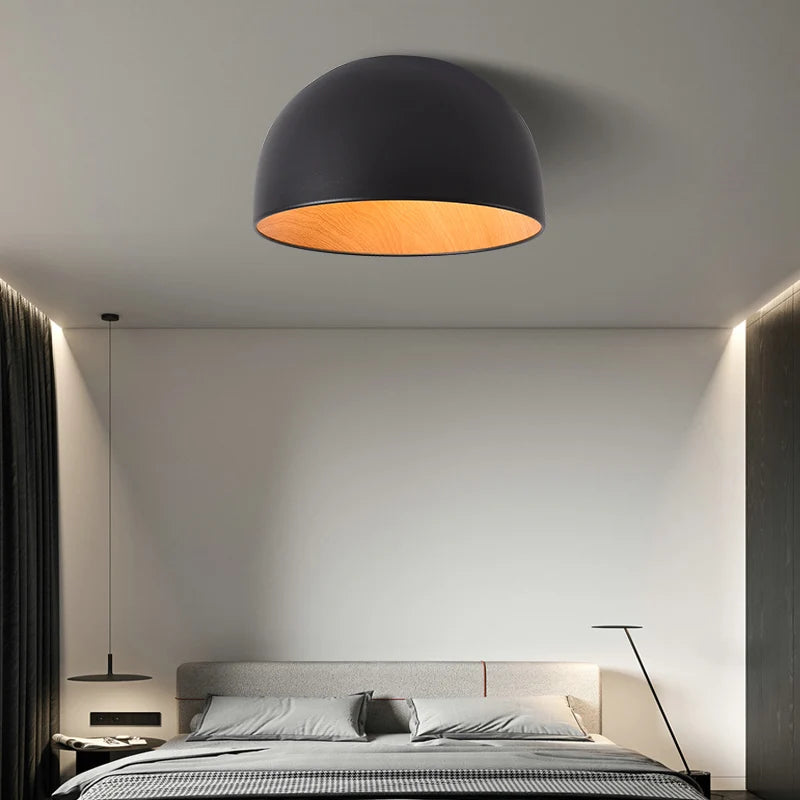 Moderne Simple bois LED lustre lumière balcon couloir créatif grain de bois lampe d'intérieur chambre Luminaires couleurs blanc ou noir - vue 6 sur 14