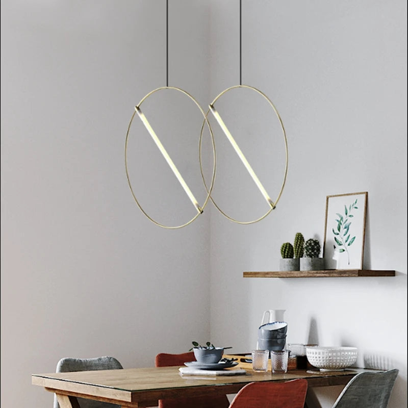 suspension circulaire post-moderne créative luxe design élégant - vue 6 sur 9