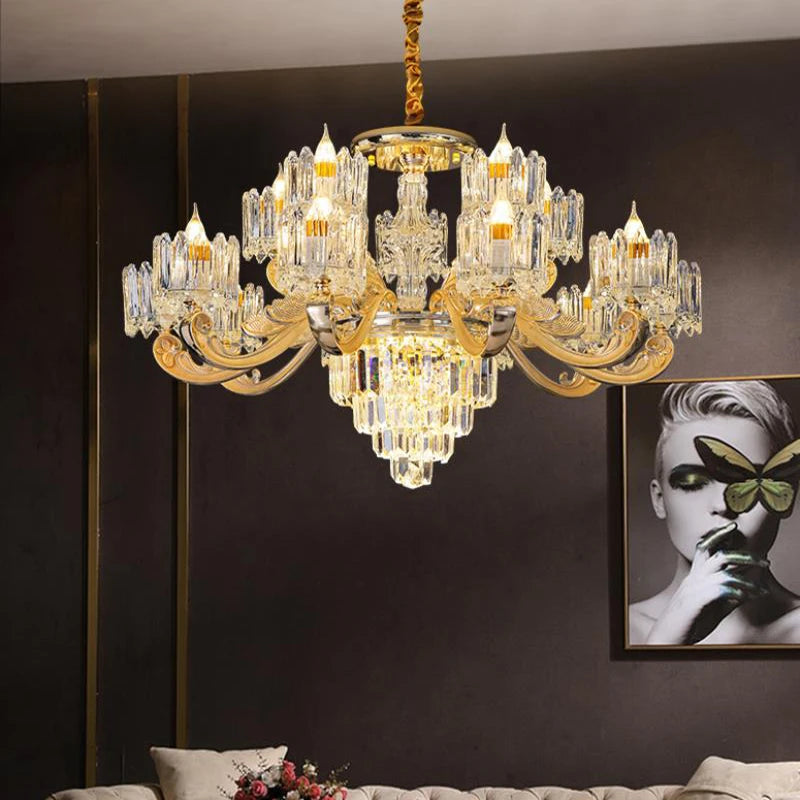 lustre en cristal éclairage pour intérieur élégant et raffiné - vue 6 sur 11