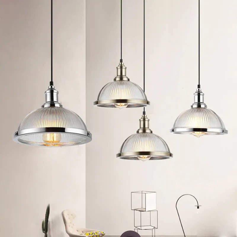 Vintage Suspension Luminaires Suspendus Abat-Jour En Verre Loft Luminaire Suspension Lampe de Suspension Led Pour Salle à manger Bureau E27 - vue 3 sur 8