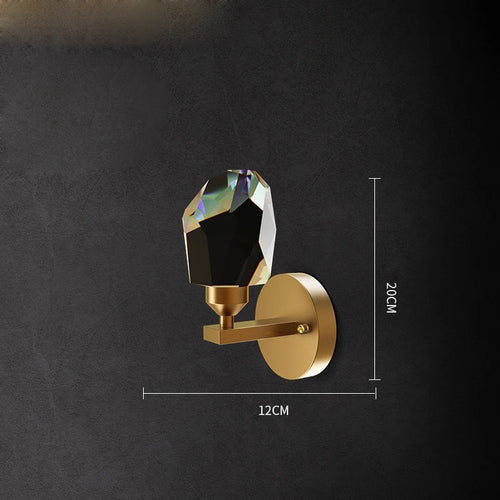applique murale led postmoderne en cuivre et cristal - vue 18 sur 22