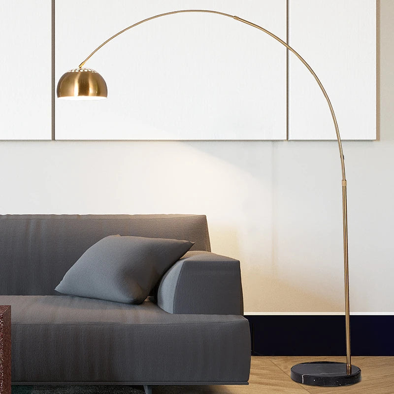 lampadaire nordique led en fer simple avec base en marbre