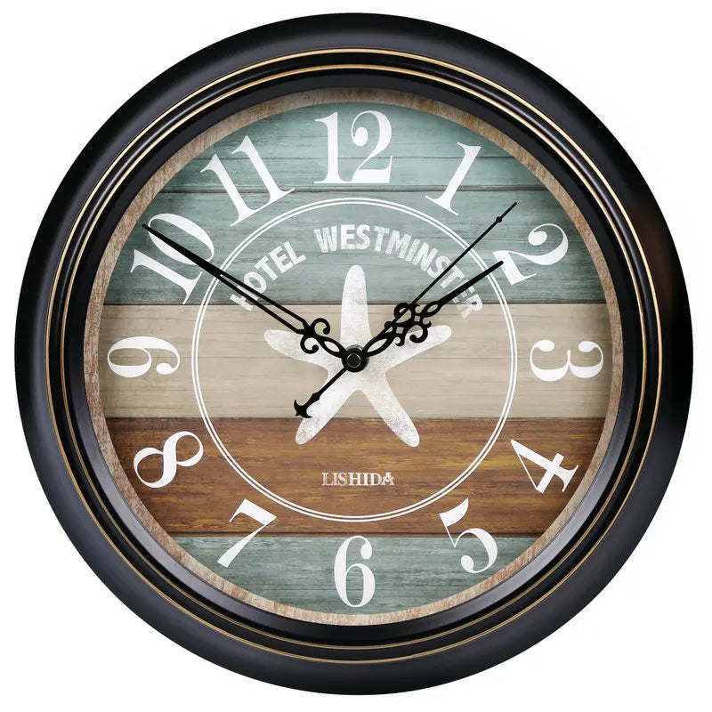 horloge murale silencieuse rétro style shabby chic décoration intérieure - vue 21 sur 24