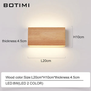 Natural wood LED wall light brown