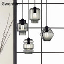 suspension moderne en verre teinté pour décoration intérieure