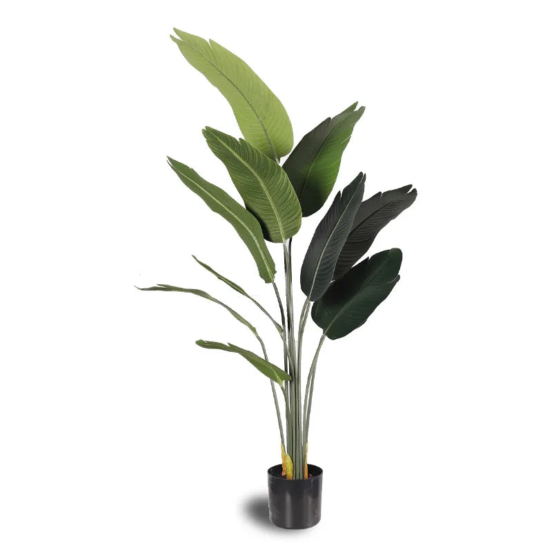 Artificial Green Plant, Plastic Banana Tree, Large Palm Turtle, Bamboo, Indoor Potted, Living Room, Home Decoration - vue 9 sur 9