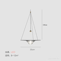 suspension LED en verre transparent design nordique moderne