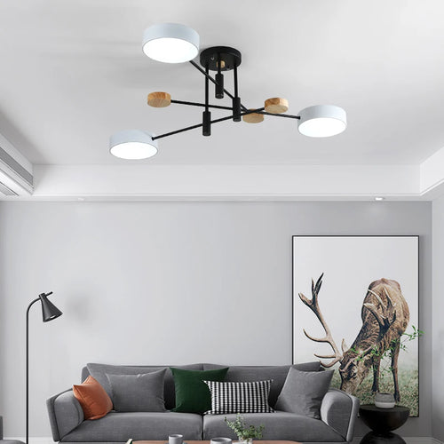 Contemporary nordic LED chandelier in minimalist wrought iron - vue 3 sur 15