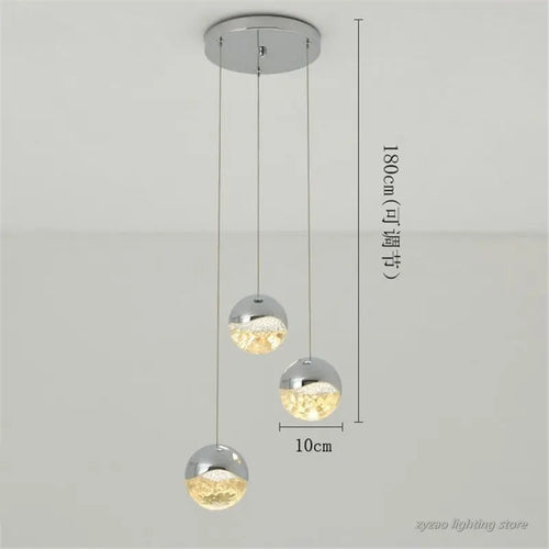 Modern glass pendant light for minimalist interior decor - vue 4 sur 9
