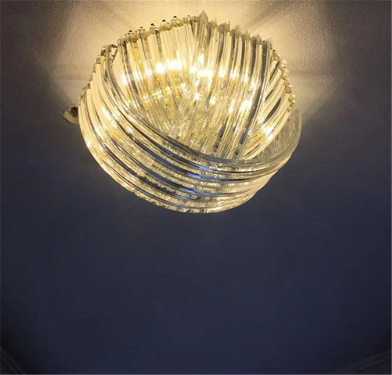 lustre suspendu en tube de verre courbé moderne - vue 7 sur 6