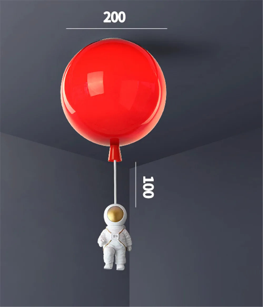 plafonnier led nordique avec astronaute et ballons pour enfants - vue 28 sur 28