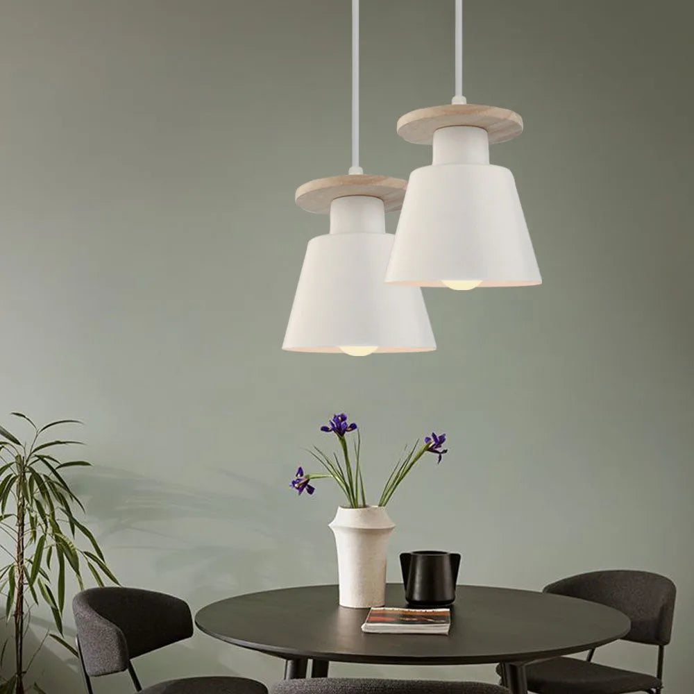 lampe led suspendue design nordique en bois pour bar hôtel - vue 5 sur 8
