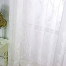 Voilage motif floral brodé ondulé style américain salon