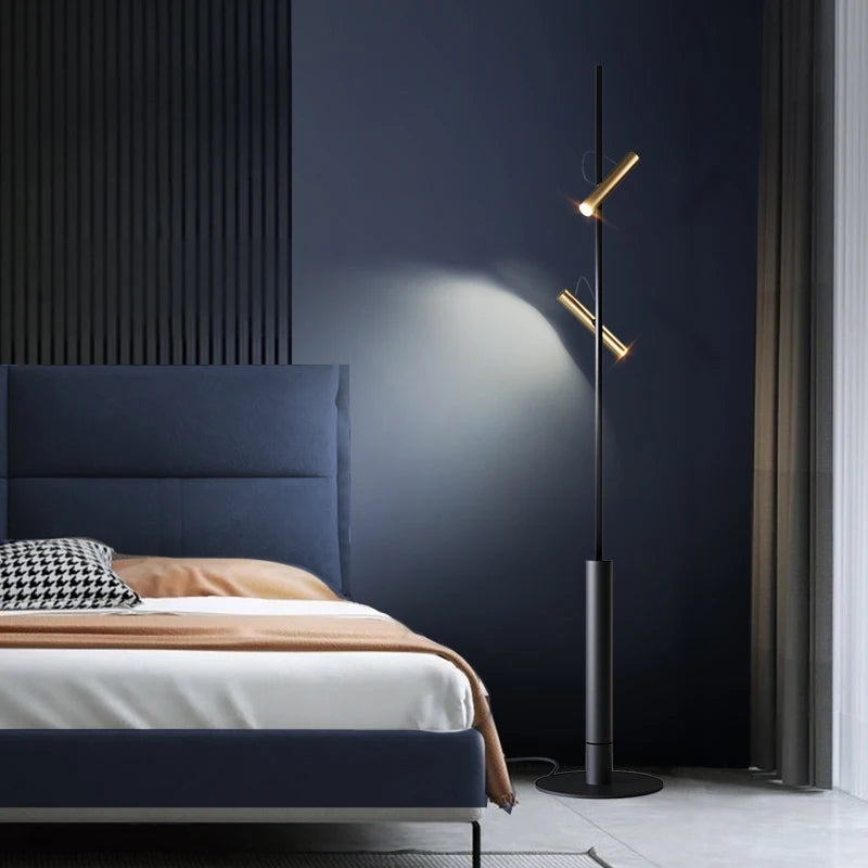 Nordic minimalist modern LED projector floor lamp for living room, home decor, sofa, bedroom and bedside - vue 4 sur 11