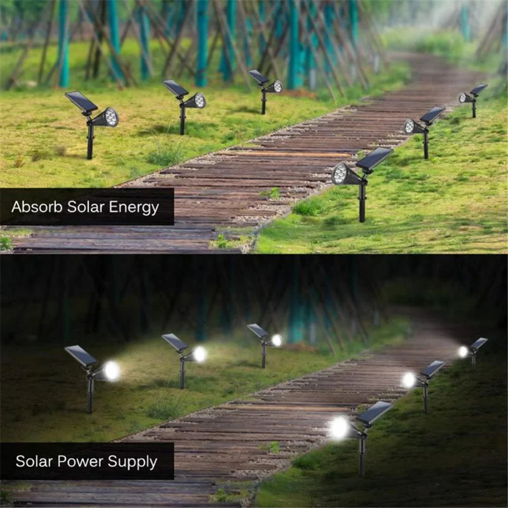 projecteur solaire réglable à 7 led pour jardin étanche décoratif - vue 5 sur 9