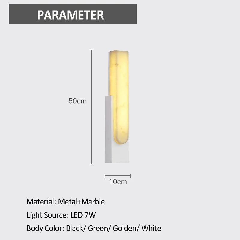 applique murale led en marbre décoratif de luxe nordique - vue 10 sur 10