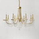 Modern nordic crystal chandelier with gold minimalist 6-ring design
