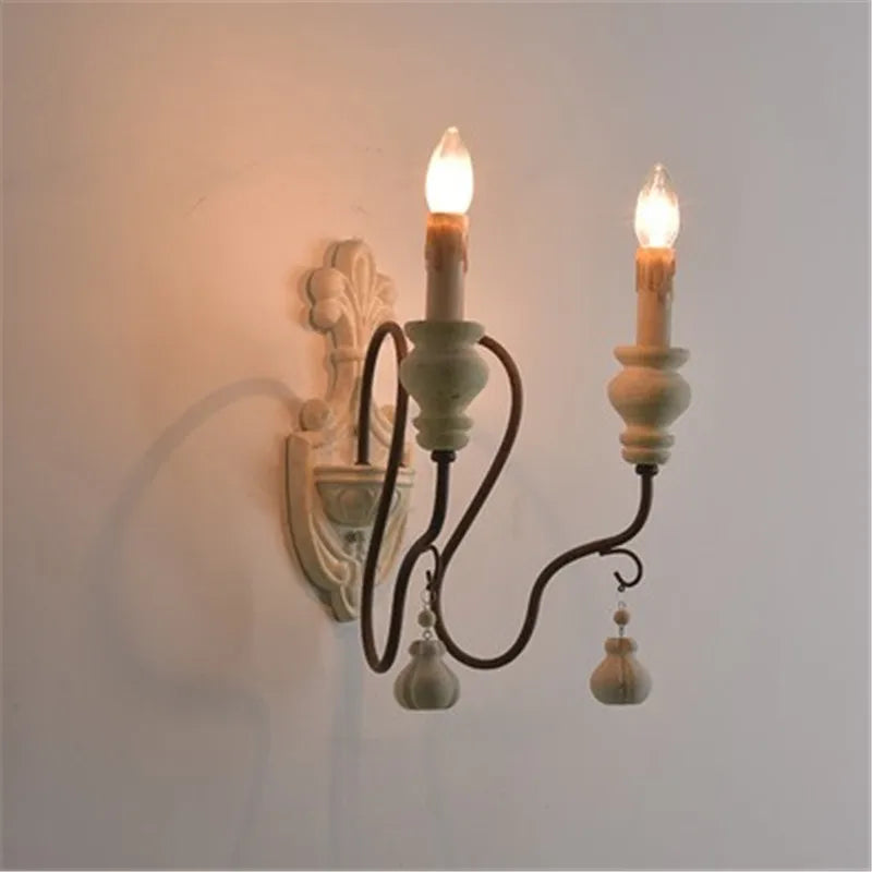 applique murale en bois et fer style vintage industriel - vue 3 sur 10