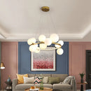 lustre verre moderne noir or argent led