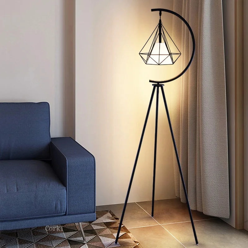 lampadaire led moderne en fer forgé design nordique élégant - vue 3 sur 8