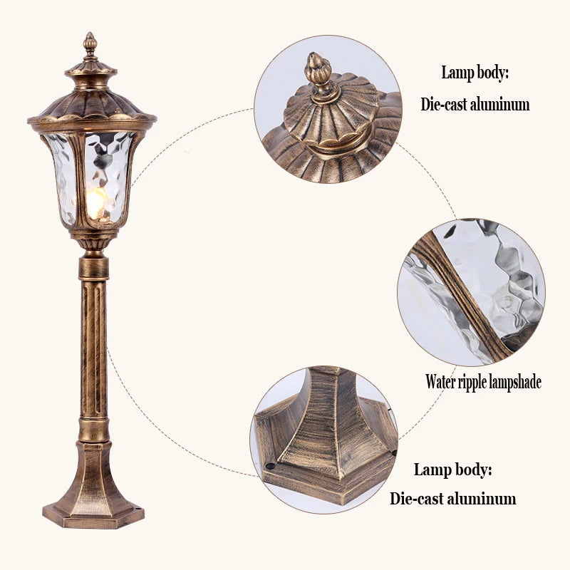 lampe de jardin rétro pour éclairage extérieur étanche
