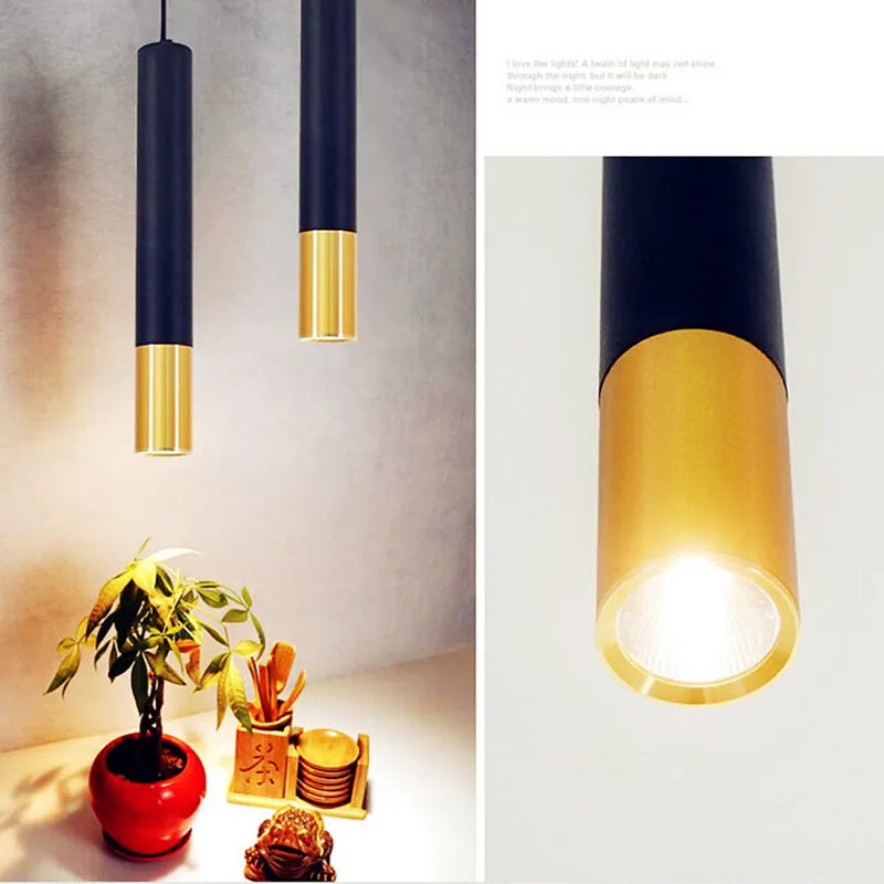 Smart Dimmable LED Lustre Long Tube Lumière Cuisine Île Restaurant Boutique Bar Décoration Cylindre Lustre Cuisine Lumière - vue 7 sur 6