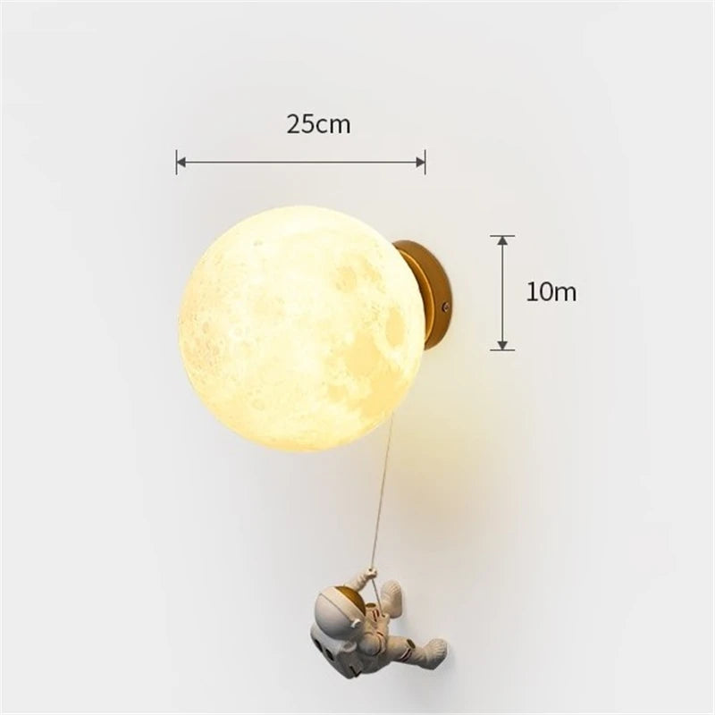 applique murale astronaute moderne pour chevet d'enfant décoration étoile lune - vue 5 sur 18
