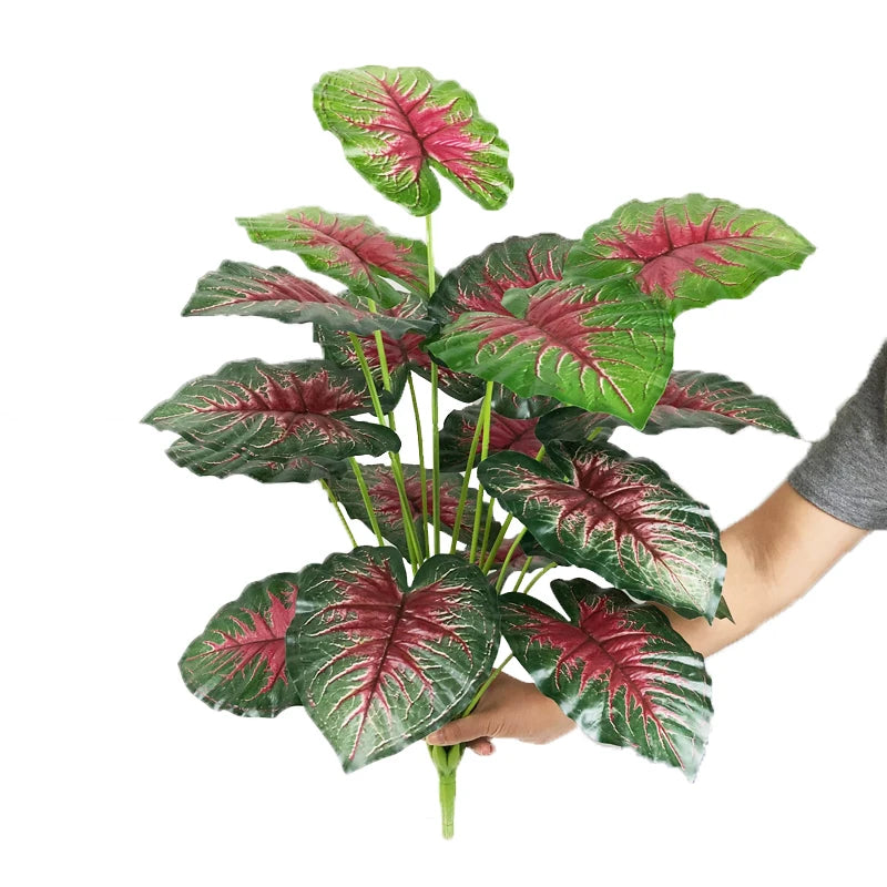 arbre tropical artificiel grandes feuilles de monstera en pot décoratif - vue 23 sur 23