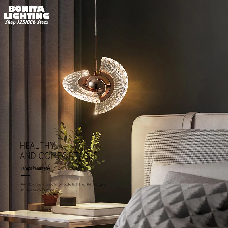 suspension moderne en acrylique forme dovni pour décoration intérieure - vue 7 sur 7