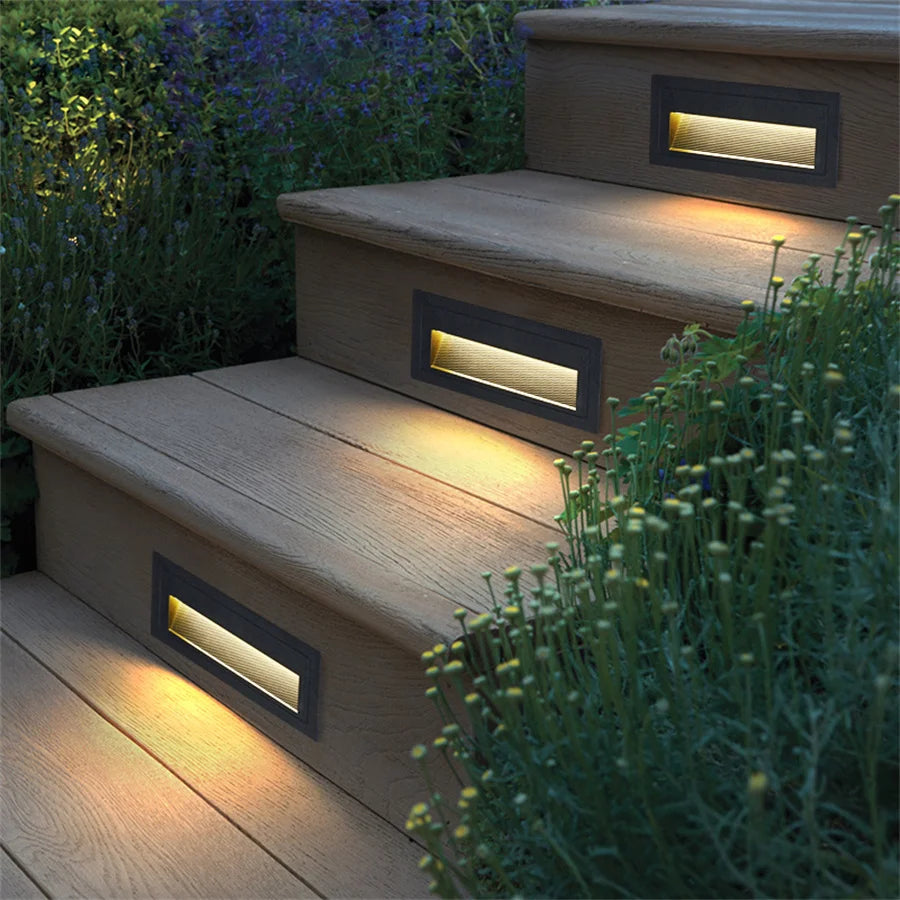 applique murale led étanche pour jardin et escaliers - vue 6 sur 14