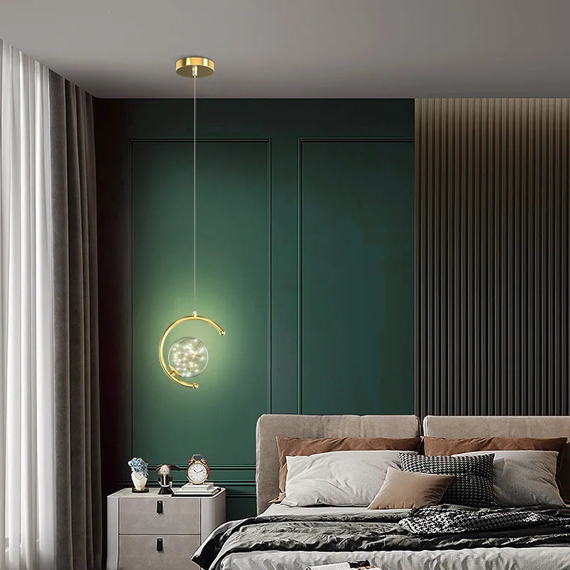 suspension boule de verre nordique pour luminaires gypsophile - vue 3 sur 8