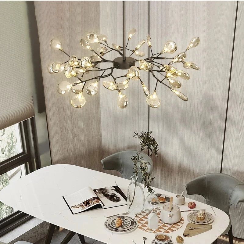 Suspension LED modernes or noir branche d'arbre lustres décor de chambre chambre à manger salon Lustre lampe décoration de la maison - vue 5 sur 9