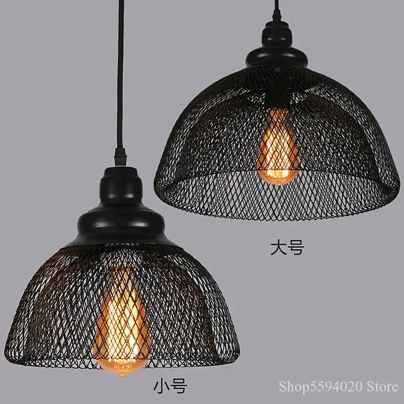 lustre cage à oiseaux style loft rétro en fer créatif minimaliste - vue 6 sur 18