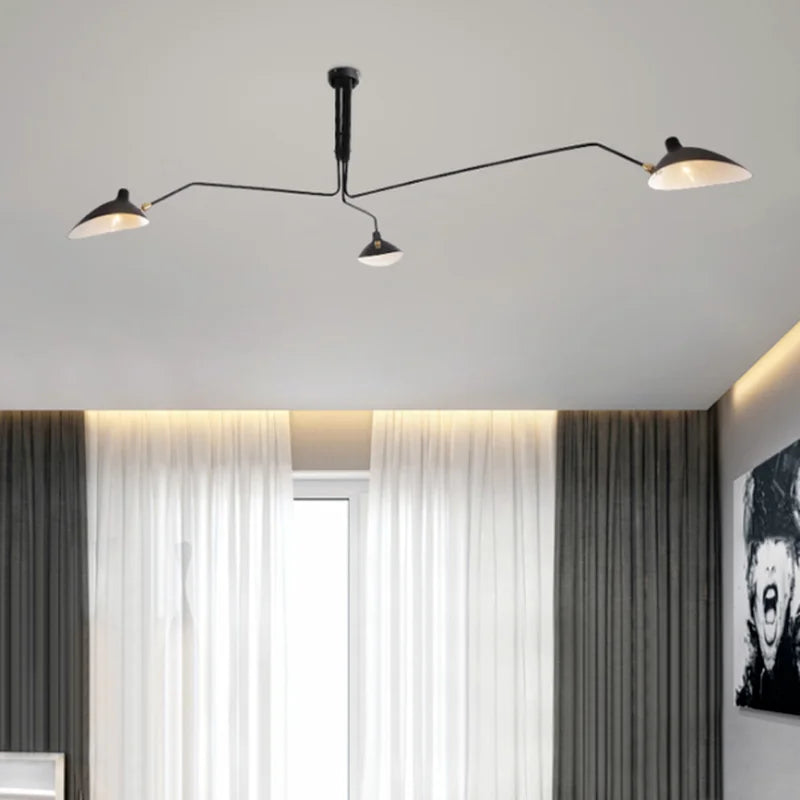 lustre araignée en fer nordique vintage industriel led éclairage