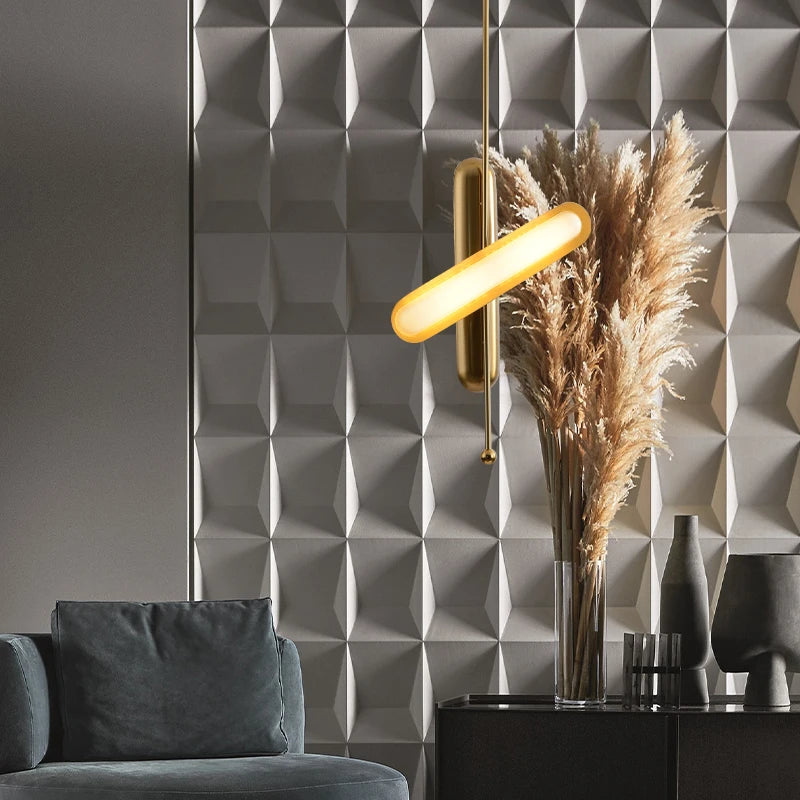lustre doré art déco en verre et fer pour un éclairage élégant - vue 6 sur 12