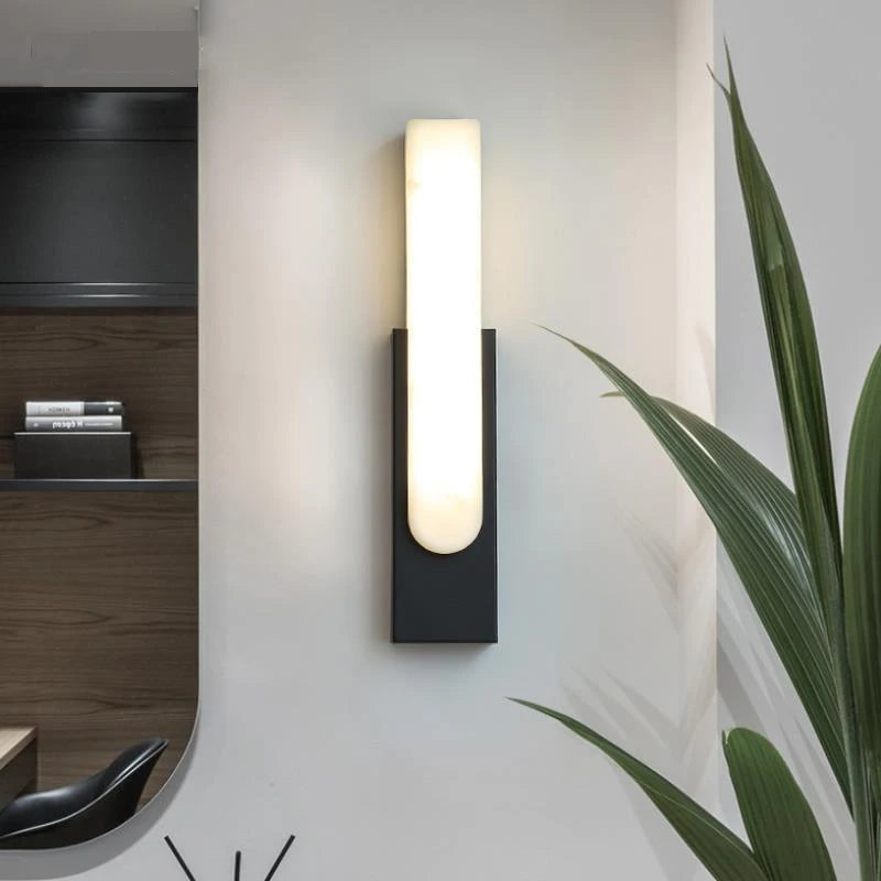 applique murale en marbre luxe minimaliste design moderne avec lumières led - vue 10 sur 10