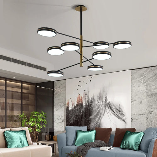 lustre led moderne décoration tuyau érigé éclairage intérieur - vue 2 sur 10