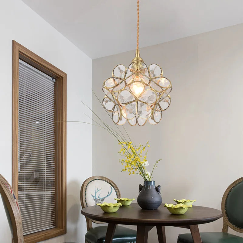 lampe en verre nordique ins chaude avec cuivre - vue 4 sur 10