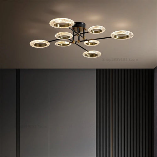 plafonnier led en cuivre avec abat-jour pmma haute transmission