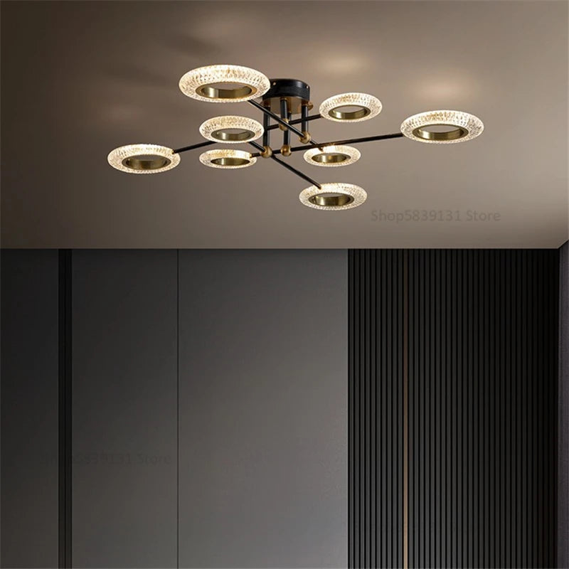 plafonnier led en cuivre avec abat-jour pmma haute transmission - vue 3 sur 8