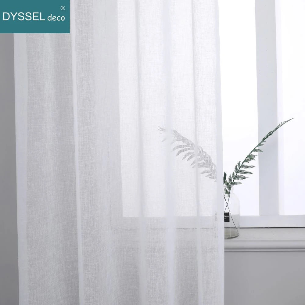 Voilage tulle léger rayé style moderne salon chambre - vue 4 sur 6