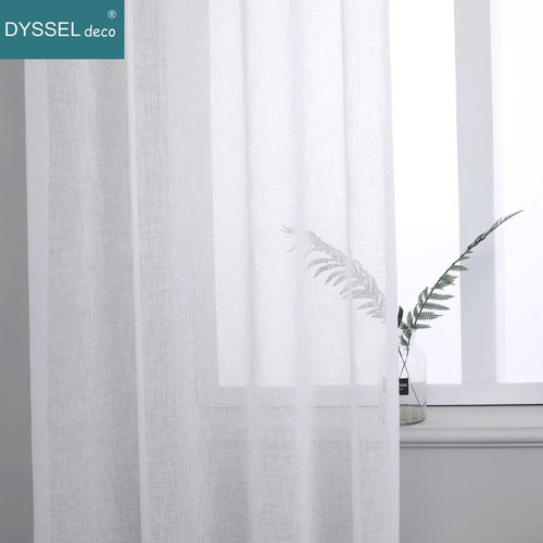 Voilage tulle léger rayé style moderne salon chambre - vue 5 sur 6