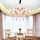 lustre moderne en cristal avec éclairage led créatif